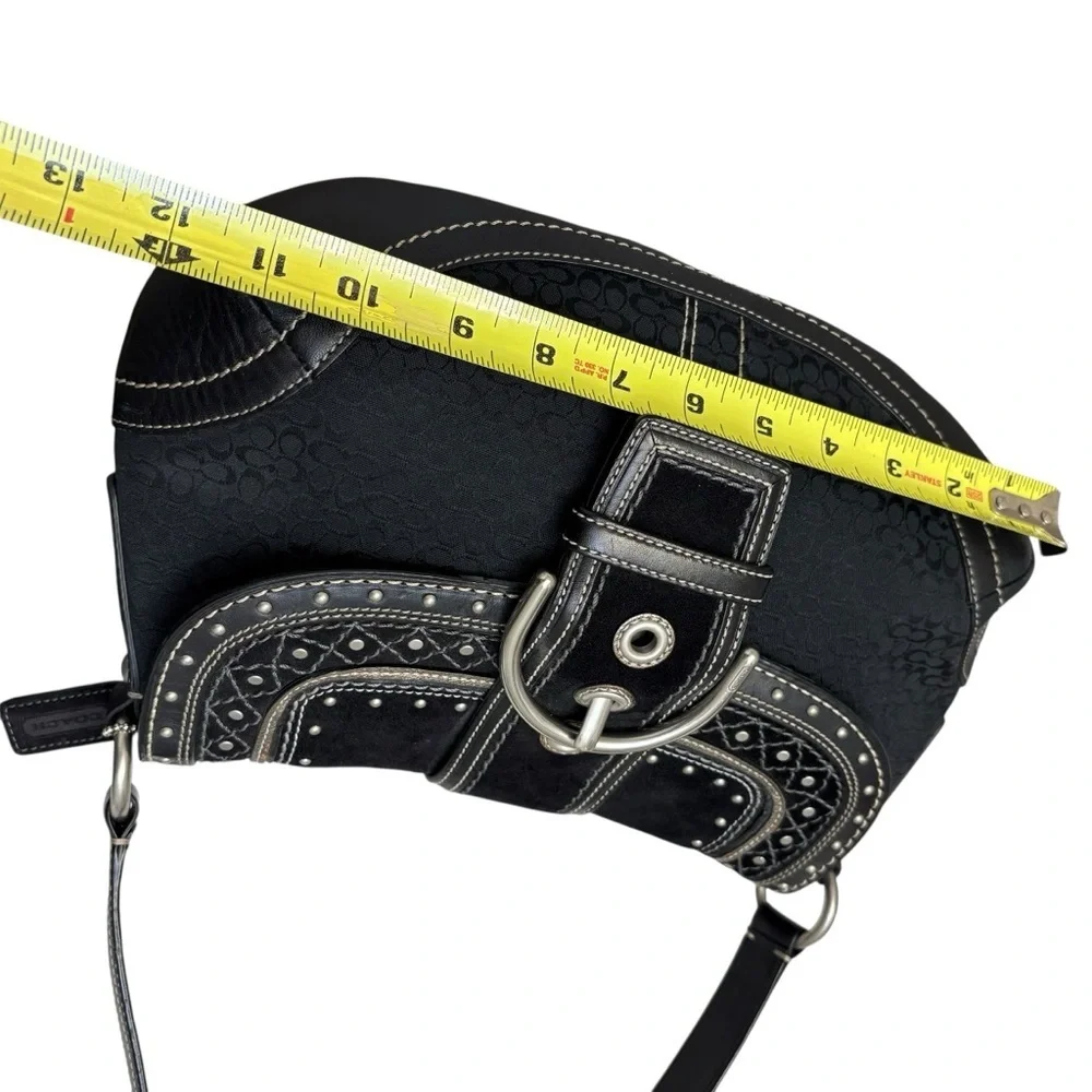 Coach signature black leather suede soho hobo bag vintage Y2K rare